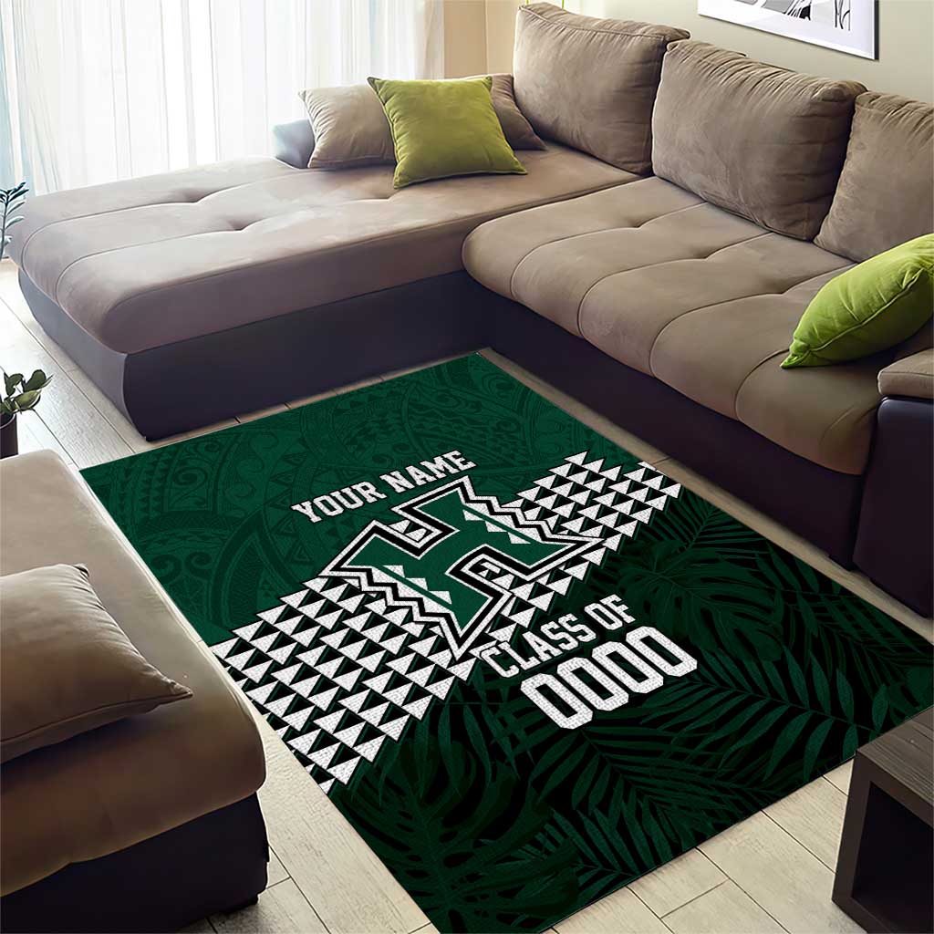Hawaii Rainbow Warriors Alumni Custom Area Rug Kanaka Arrows Tropical Vibes LT7 - Polynesian Pride