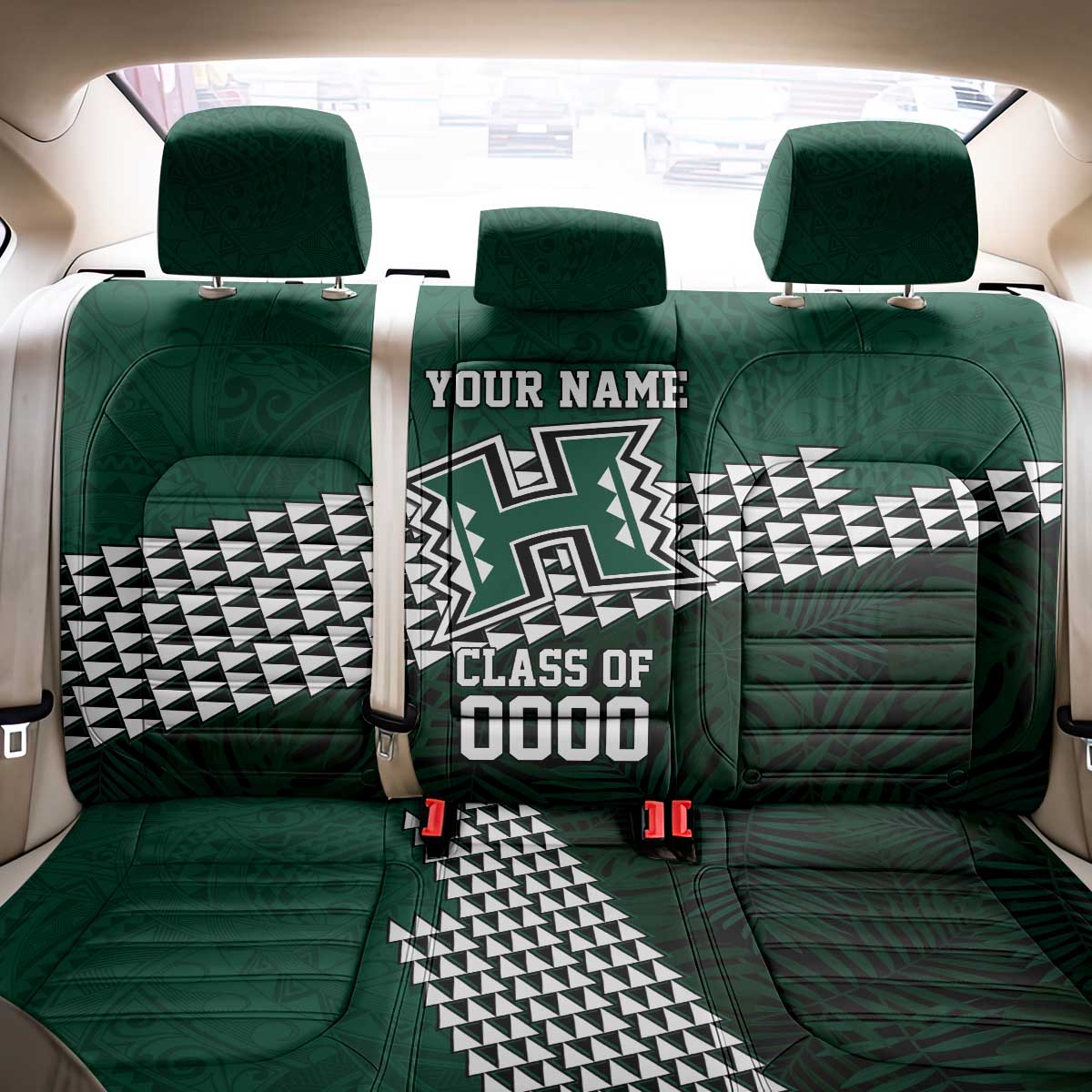 Hawaii Rainbow Warriors Alumni Custom Back Car Seat Cover Kanaka Arrows Tropical Vibes LT7 - Polynesian Pride