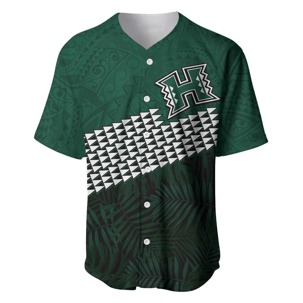 Hawaii Rainbow Warriors Alumni Custom Baseball Jersey Kanaka Arrows Tropical Vibes LT7 Green - Polynesian Pride