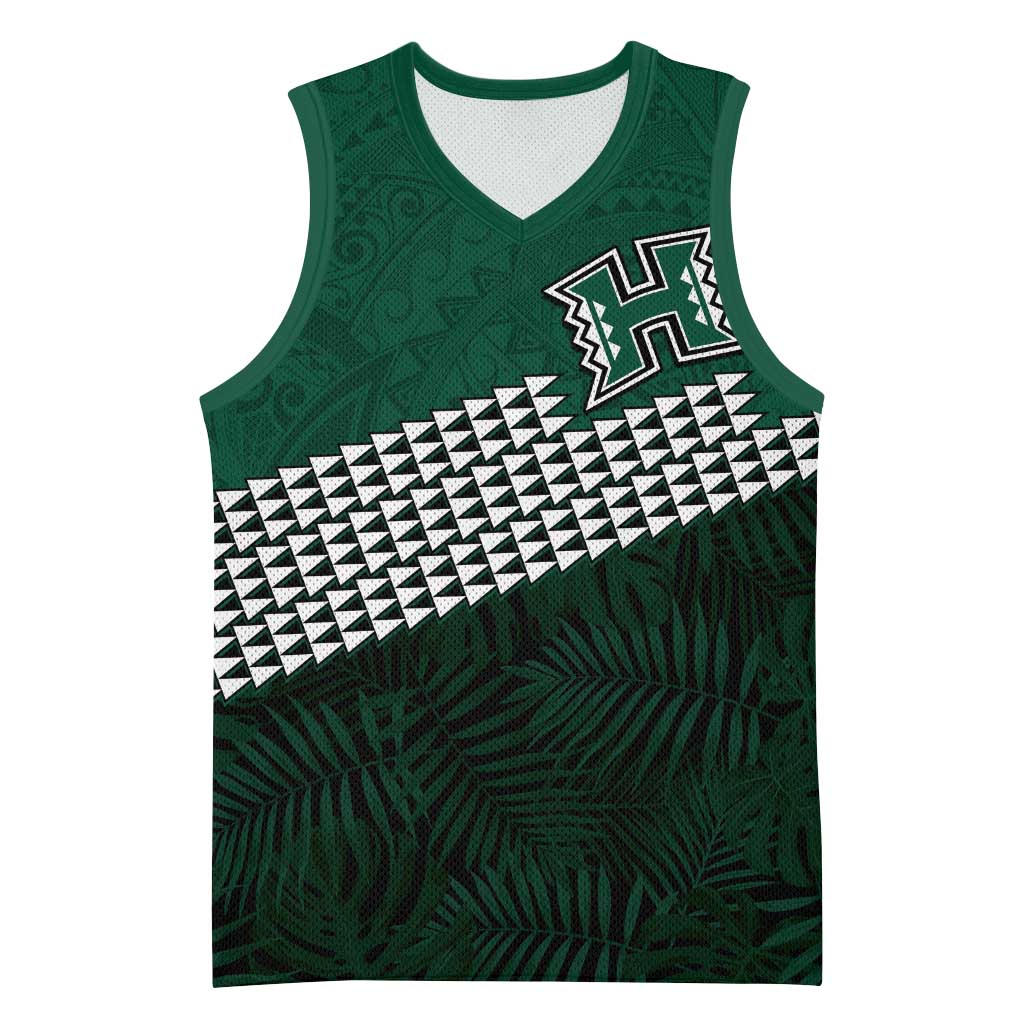 Hawaii Rainbow Warriors Alumni Custom Basketball Jersey Kanaka Arrows Tropical Vibes LT7 Unisex Green - Polynesian Pride