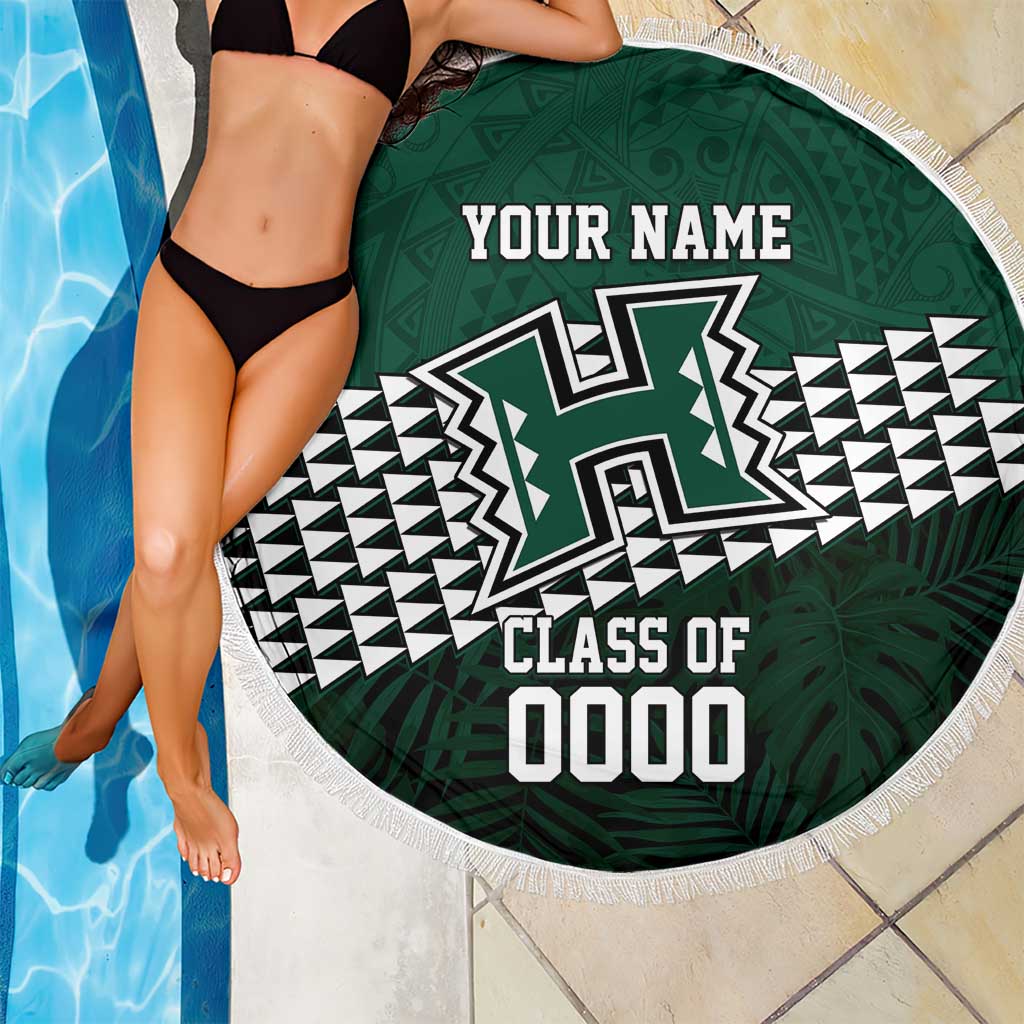 Hawaii Rainbow Warriors Alumni Custom Beach Blanket Kanaka Arrows Tropical Vibes LT7 - Polynesian Pride