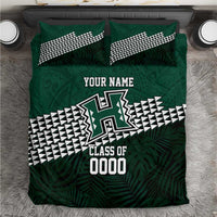 Hawaii Rainbow Warriors Alumni Custom Bedding Set Kanaka Arrows Tropical Vibes LT7 Green - Polynesian Pride