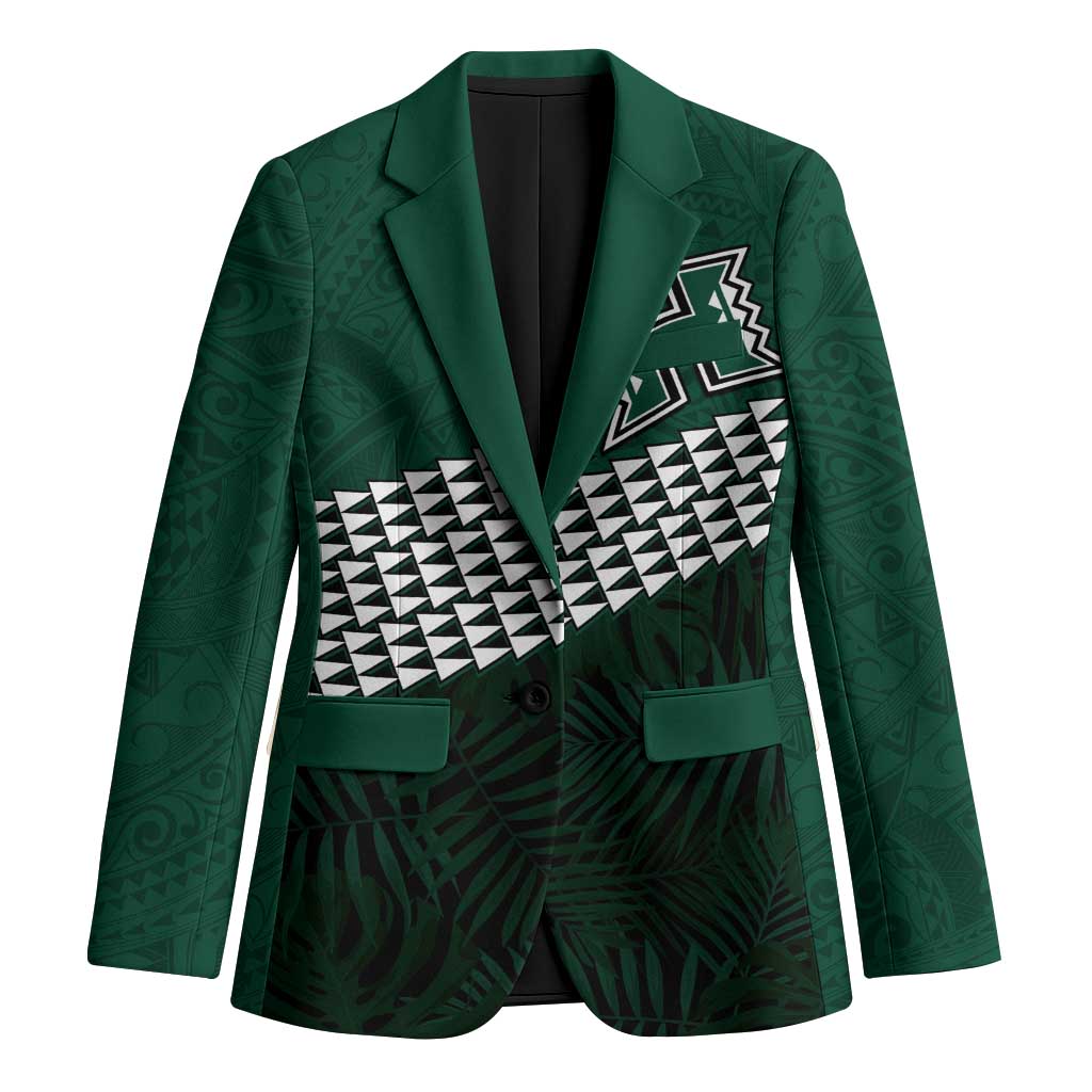Hawaii Rainbow Warriors Alumni Custom Blazer Kanaka Arrows Tropical Vibes LT7 Unisex Green - Polynesian Pride