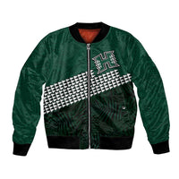 Hawaii Rainbow Warriors Alumni Custom Bomber Jacket Kanaka Arrows Tropical Vibes LT7 Unisex Green - Polynesian Pride