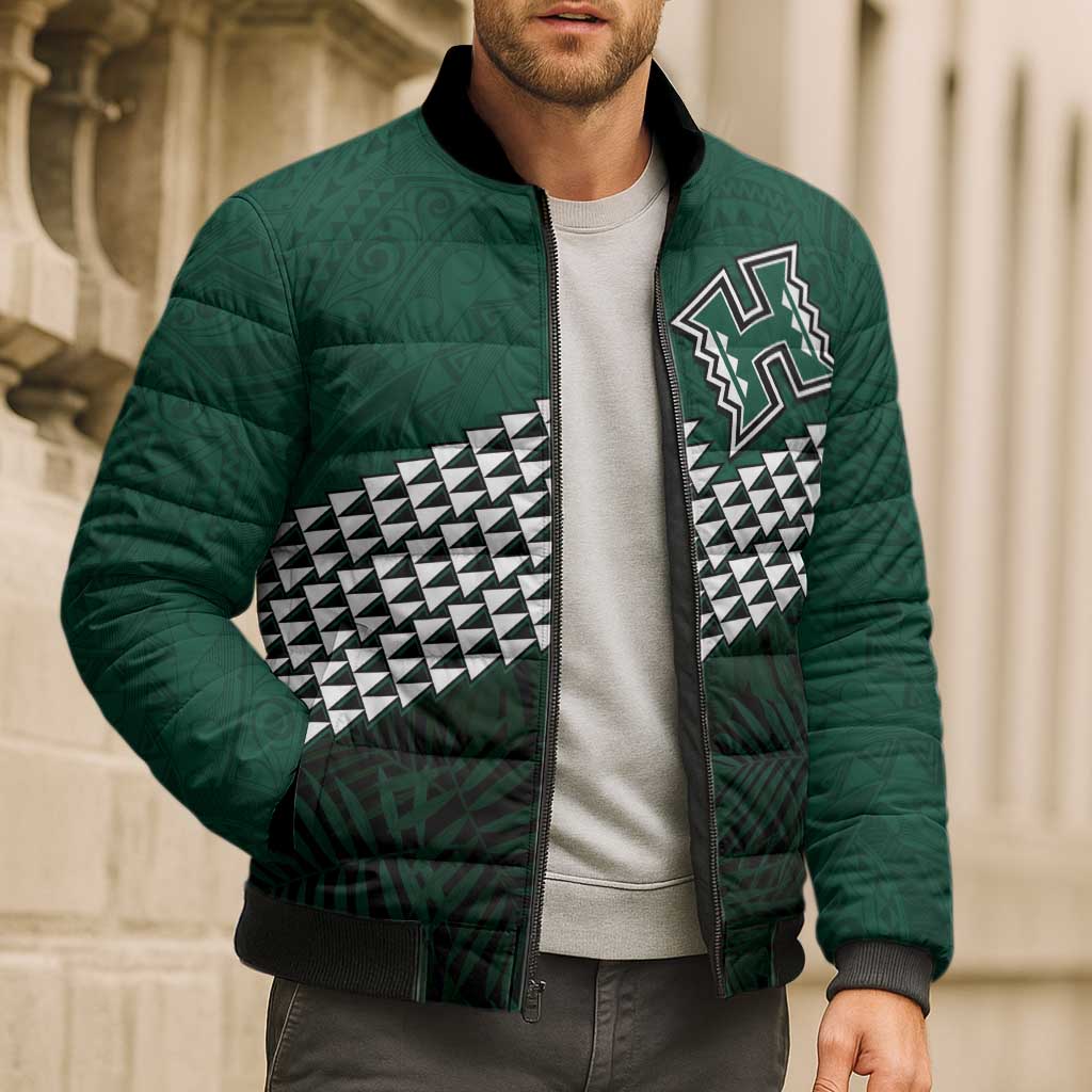 Hawaii Rainbow Warriors Alumni Custom Bomber Puffer Jacket Kanaka Arrows Tropical Vibes LT7 - Polynesian Pride