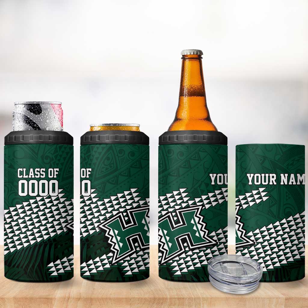 Hawaii Rainbow Warriors Alumni Custom 4 in 1 Can Cooler Tumbler Kanaka Arrows Tropical Vibes LT7 - Polynesian Pride
