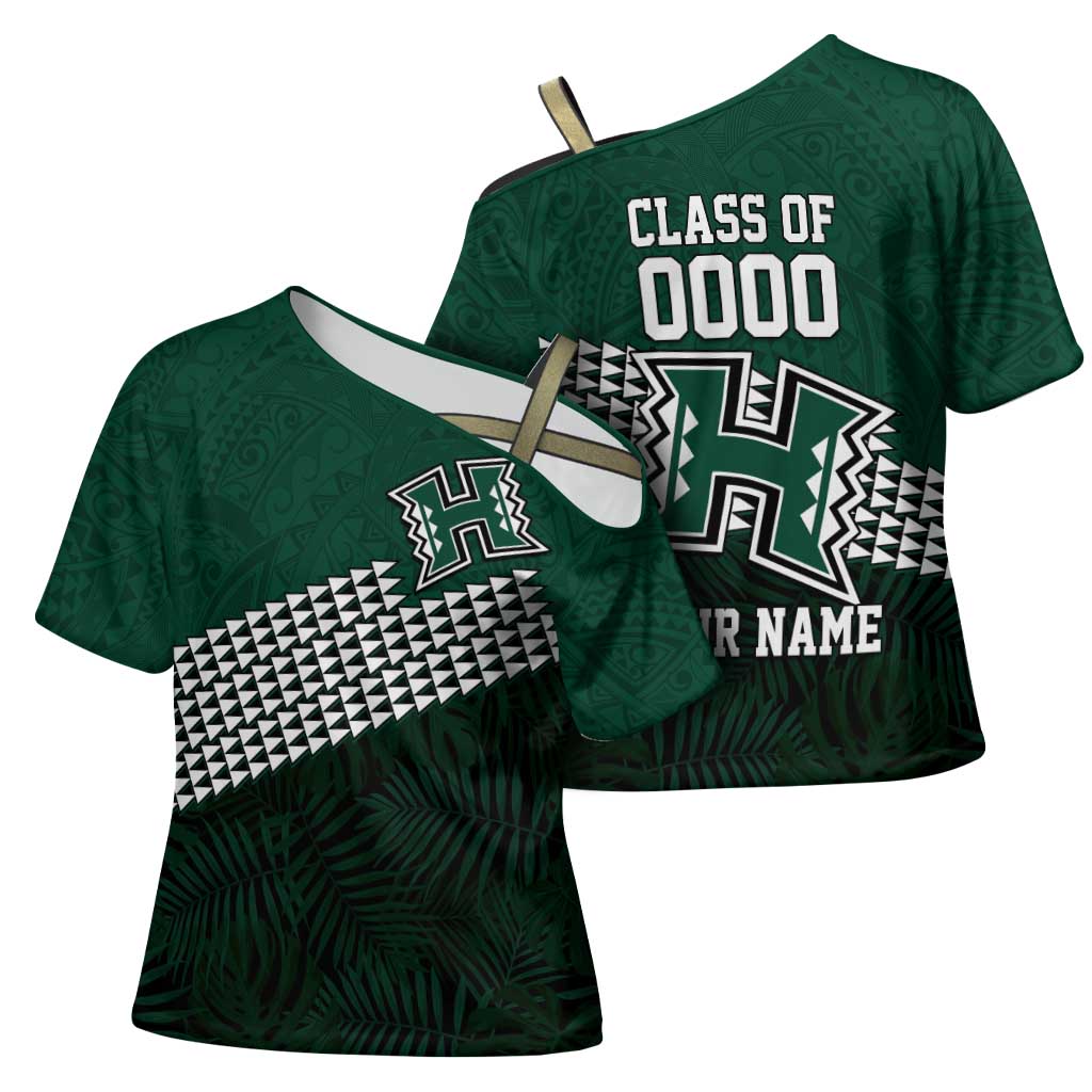 Hawaii Rainbow Warriors Alumni Custom Cross Shoulder Shirt Kanaka Arrows Tropical Vibes LT7 - Polynesian Pride