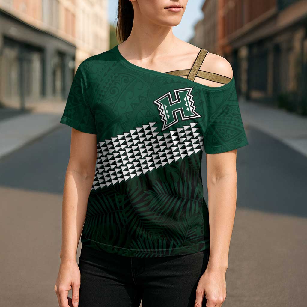 Hawaii Rainbow Warriors Alumni Custom Cross Shoulder Shirt Kanaka Arrows Tropical Vibes LT7 - Polynesian Pride