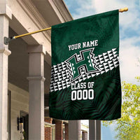 Hawaii Rainbow Warriors Alumni Custom Garden Flag Kanaka Arrows Tropical Vibes LT7 House Flag Green - Polynesian Pride