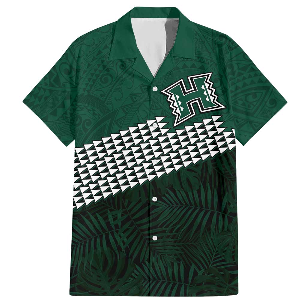 Hawaii Rainbow Warriors Alumni Custom Hawaiian Shirt Kanaka Arrows Tropical Vibes LT7 Green - Polynesian Pride