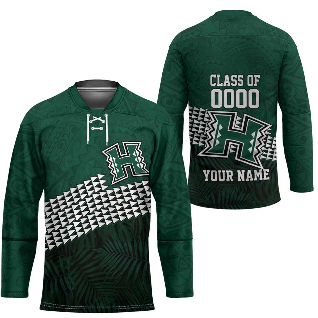 Hawaii Rainbow Warriors Alumni Custom Hockey Jersey Kanaka Arrows Tropical Vibes LT7 - Polynesian Pride