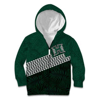 Hawaii Rainbow Warriors Alumni Custom Kid Hoodie Kanaka Arrows Tropical Vibes LT7 Zip Hoodie Green - Polynesian Pride