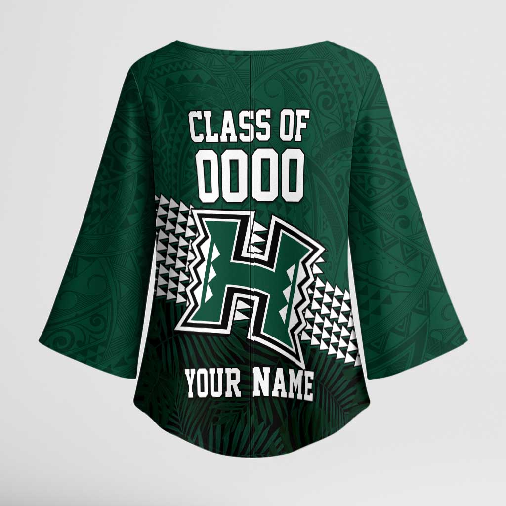 Hawaii Rainbow Warriors Alumni Custom Kimono Sleeve Blouse Kanaka Arrows Tropical Vibes LT7 - Polynesian Pride