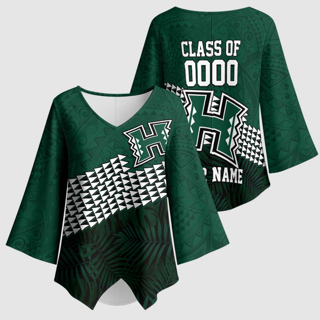 Hawaii Rainbow Warriors Alumni Custom Kimono Sleeve Blouse Kanaka Arrows Tropical Vibes LT7 - Polynesian Pride