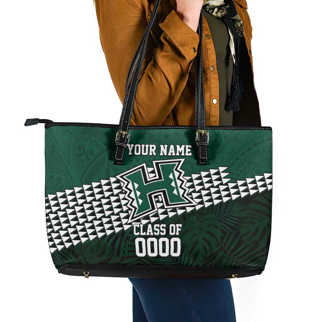 Hawaii Rainbow Warriors Alumni Custom Leather Tote Bag Kanaka Arrows Tropical Vibes LT7 - Polynesian Pride