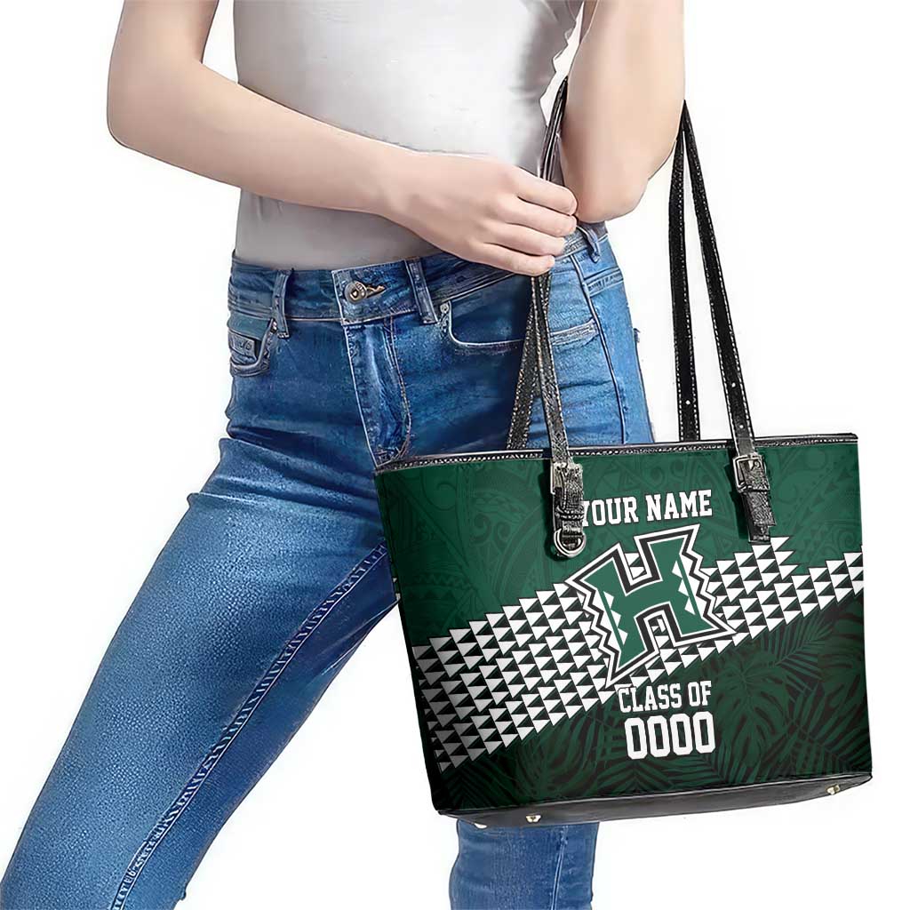 Hawaii Rainbow Warriors Alumni Custom Leather Tote Bag Kanaka Arrows Tropical Vibes LT7 - Polynesian Pride