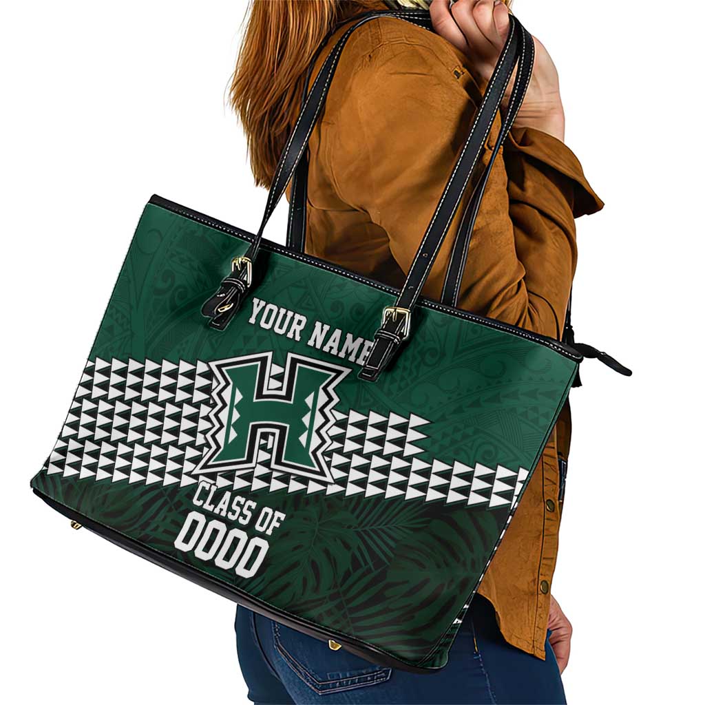 Hawaii Rainbow Warriors Alumni Custom Leather Tote Bag Kanaka Arrows Tropical Vibes LT7 - Polynesian Pride