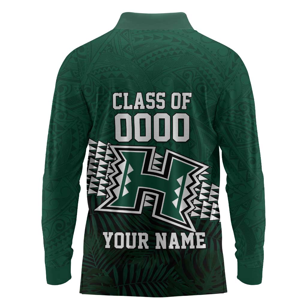 Hawaii Rainbow Warriors Alumni Custom Long Sleeve Polo Shirt Kanaka Arrows Tropical Vibes LT7 - Polynesian Pride
