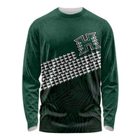 Hawaii Rainbow Warriors Alumni Custom Long Sleeve Shirt Kanaka Arrows Tropical Vibes LT7 Unisex Green - Polynesian Pride