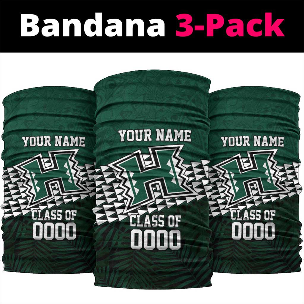 Hawaii Rainbow Warriors Alumni Custom Neck Gaiter Kanaka Arrows Tropical Vibes LT7 package One Size: 25*50cm Green - Polynesian Pride
