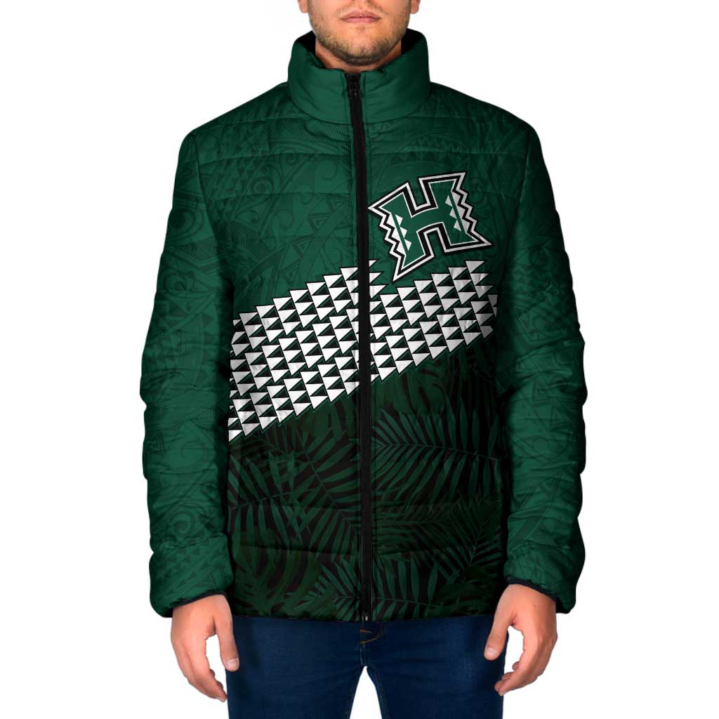 Hawaii Rainbow Warriors Alumni Custom Padded Jacket Kanaka Arrows Tropical Vibes LT7 Men Green - Polynesian Pride