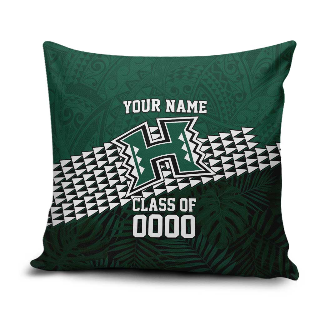 Hawaii Rainbow Warriors Alumni Custom Pillow Cover Kanaka Arrows Tropical Vibes LT7 Green - Polynesian Pride