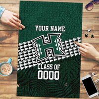 Hawaii Rainbow Warriors Alumni Custom Puzzle Kanaka Arrows Tropical Vibes LT7 Green - Polynesian Pride