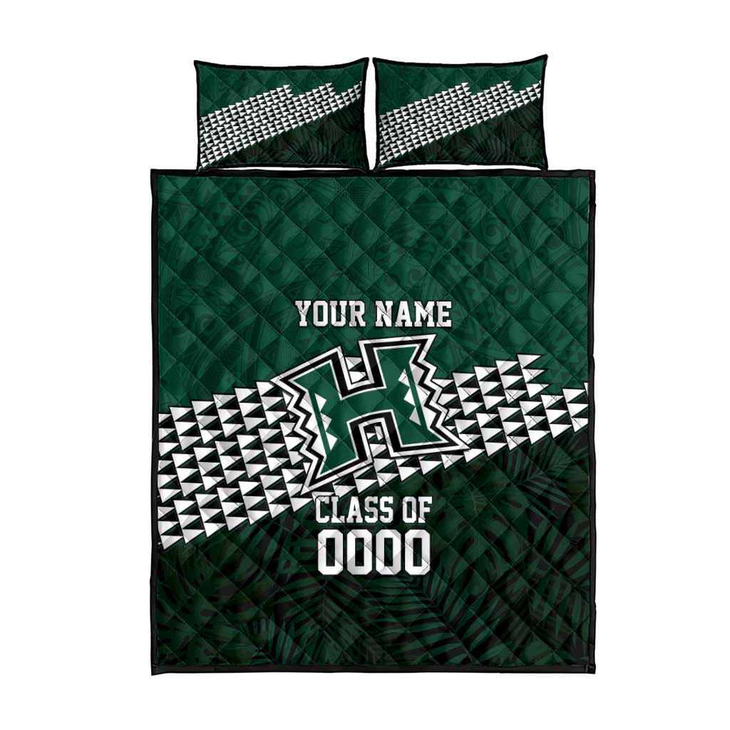 Hawaii Rainbow Warriors Alumni Custom Quilt Bed Set Kanaka Arrows Tropical Vibes LT7 - Polynesian Pride