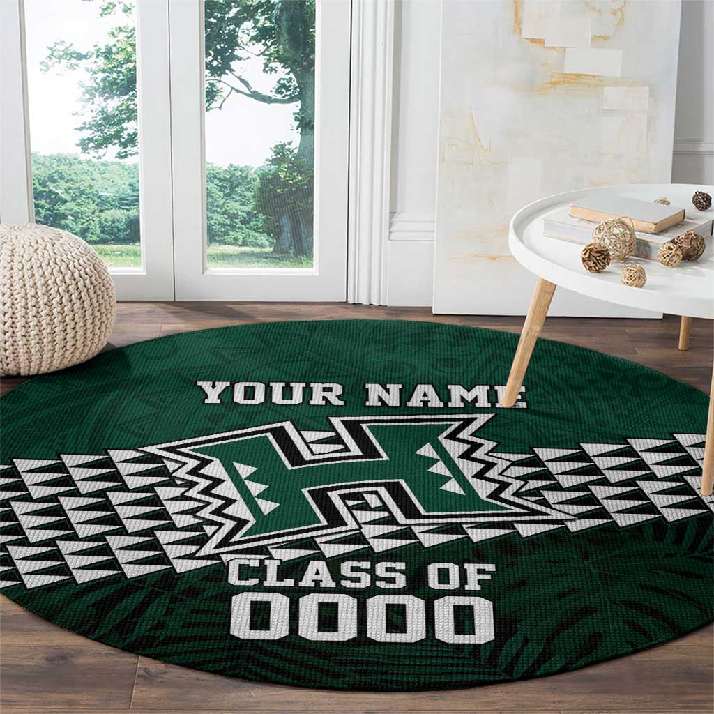 Hawaii Rainbow Warriors Alumni Custom Round Carpet Kanaka Arrows Tropical Vibes LT7 - Polynesian Pride