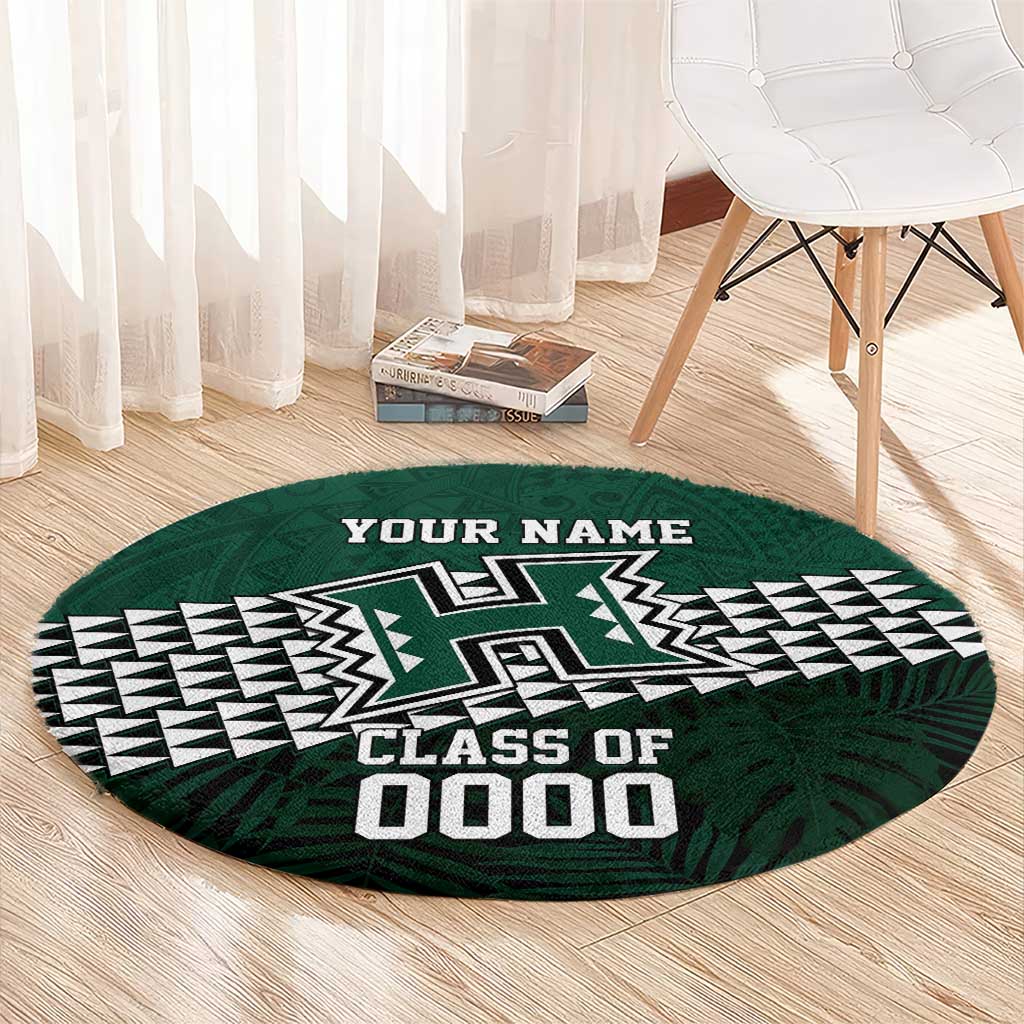 Hawaii Rainbow Warriors Alumni Custom Round Carpet Kanaka Arrows Tropical Vibes LT7 - Polynesian Pride