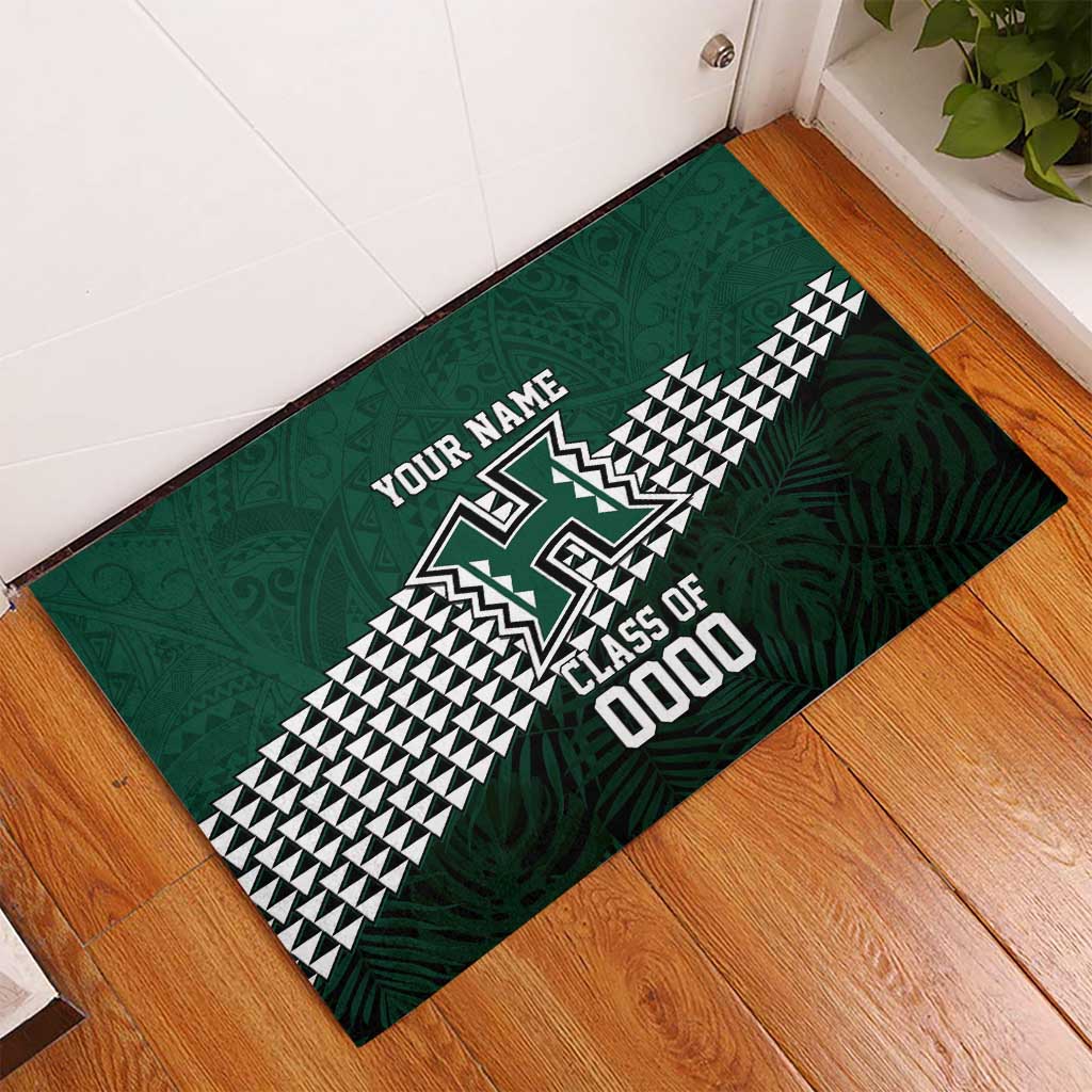 Hawaii Rainbow Warriors Alumni Custom Rubber Doormat Kanaka Arrows Tropical Vibes LT7 - Polynesian Pride