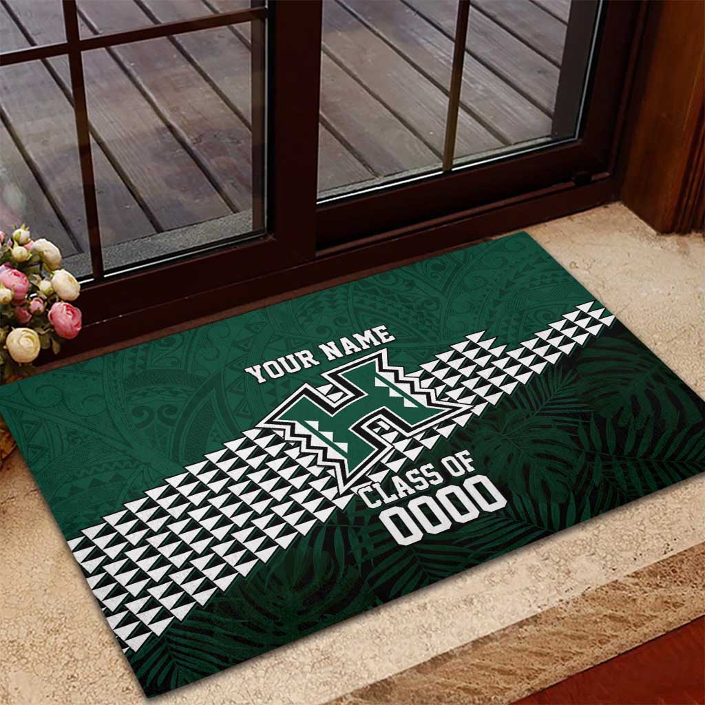 Hawaii Rainbow Warriors Alumni Custom Rubber Doormat Kanaka Arrows Tropical Vibes LT7 - Polynesian Pride