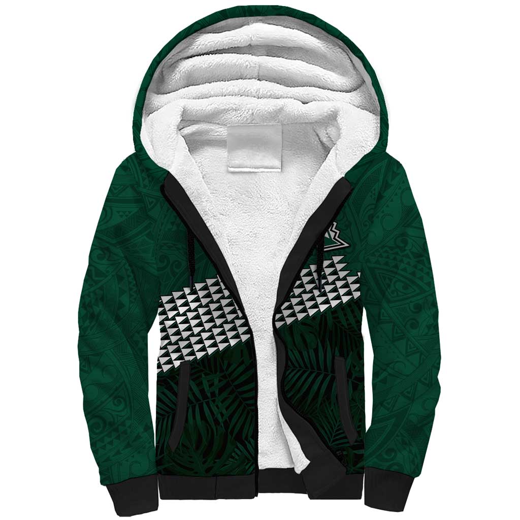 Hawaii Rainbow Warriors Alumni Custom Sherpa Hoodie Kanaka Arrows Tropical Vibes LT7 Unisex Green - Polynesian Pride