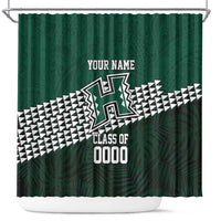 Hawaii Rainbow Warriors Alumni Custom Shower Curtain Kanaka Arrows Tropical Vibes LT7 Green - Polynesian Pride
