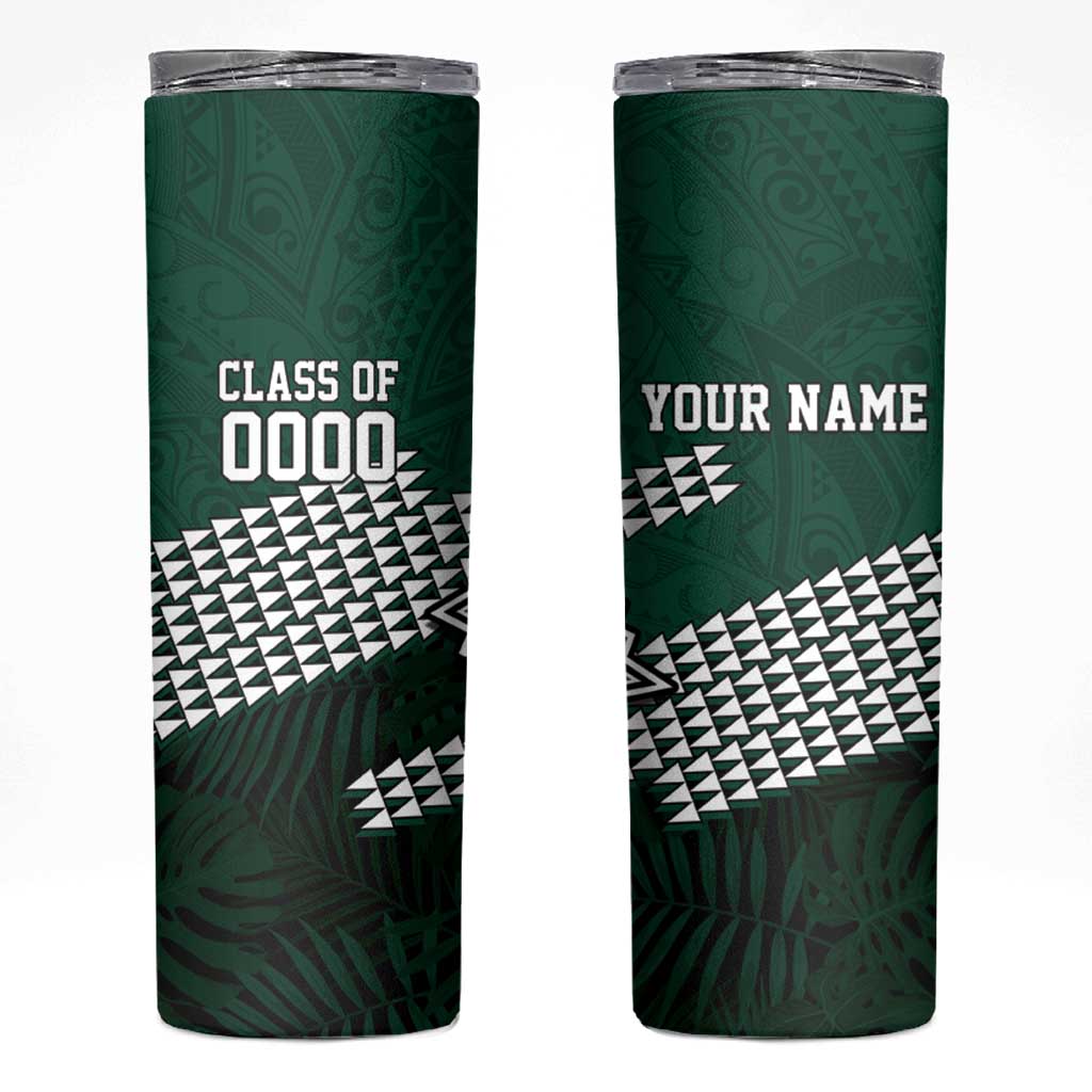Hawaii Rainbow Warriors Alumni Custom Skinny Tumbler Kanaka Arrows Tropical Vibes LT7 Green - Polynesian Pride