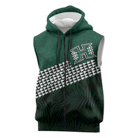 Hawaii Rainbow Warriors Alumni Custom Sleeveless Zip Hoodie Kanaka Arrows Tropical Vibes LT7 Green - Polynesian Pride