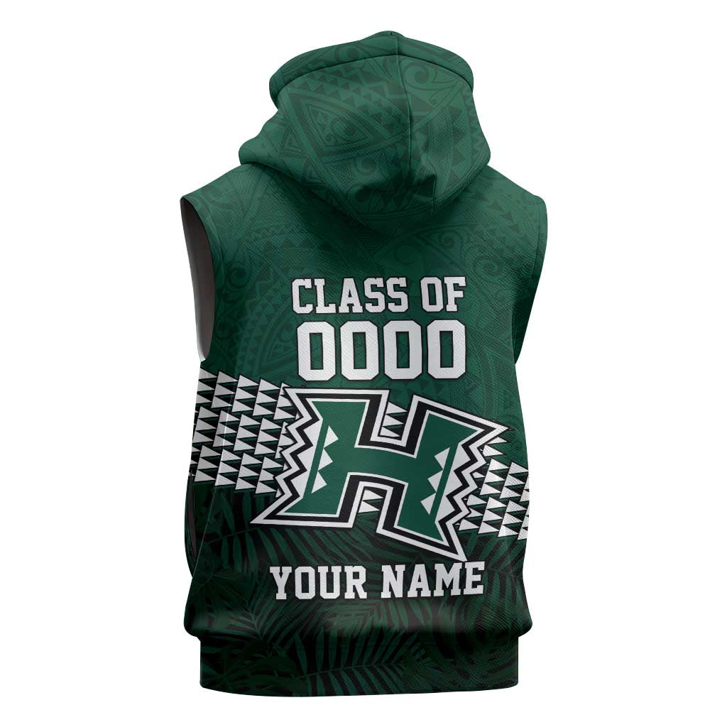 Hawaii Rainbow Warriors Alumni Custom Sleeveless Zip Hoodie Kanaka Arrows Tropical Vibes LT7 - Polynesian Pride