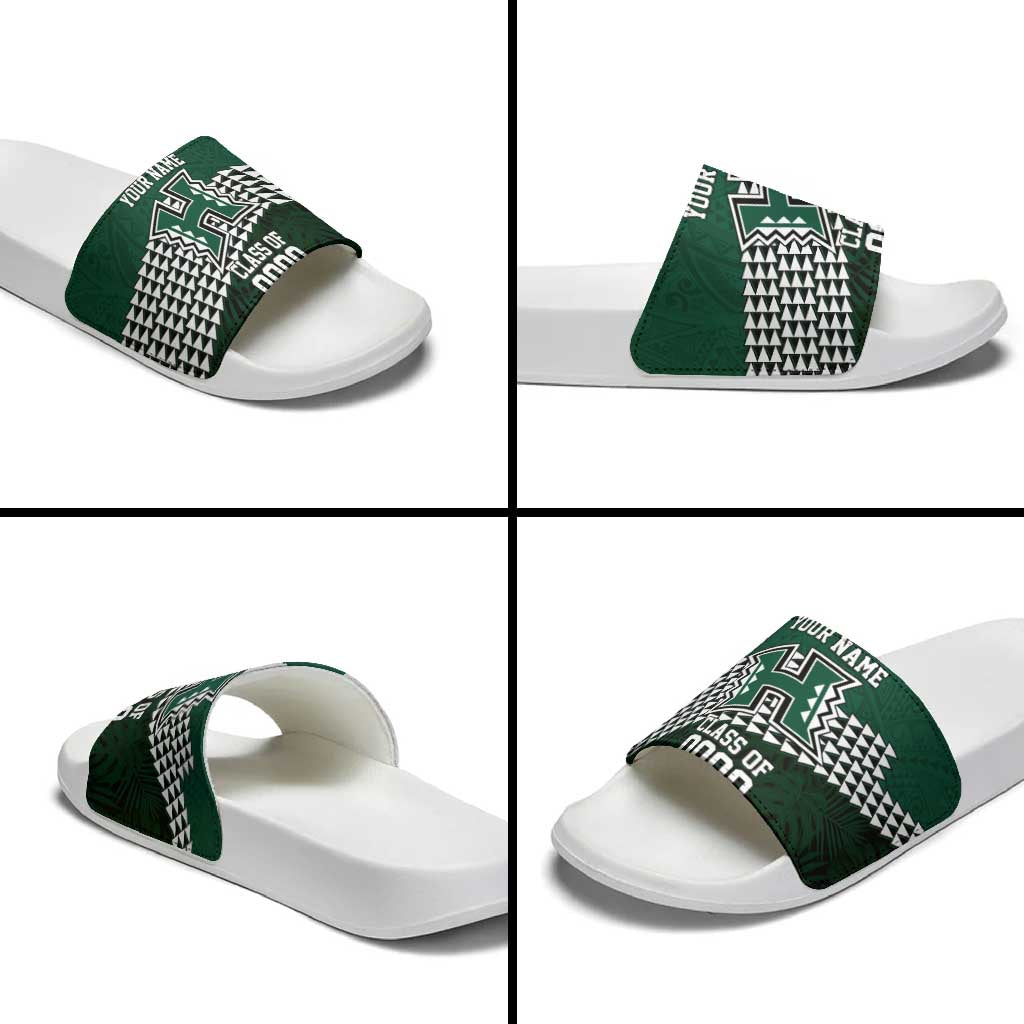 Hawaii Rainbow Warriors Alumni Custom Slide Sandals Kanaka Arrows Tropical Vibes LT7 - Polynesian Pride