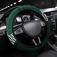 Hawaii Rainbow Warriors Alumni Steering Wheel Cover Kanaka Arrows Tropical Vibes LT7 Universal Fit Green - Polynesian Pride