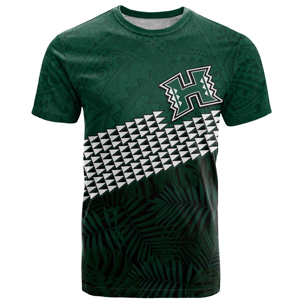 Hawaii Rainbow Warriors Alumni Custom T Shirt Kanaka Arrows Tropical Vibes LT7 Green - Polynesian Pride