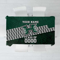 Hawaii Rainbow Warriors Alumni Custom Tablecloth Kanaka Arrows Tropical Vibes LT7 Green - Polynesian Pride