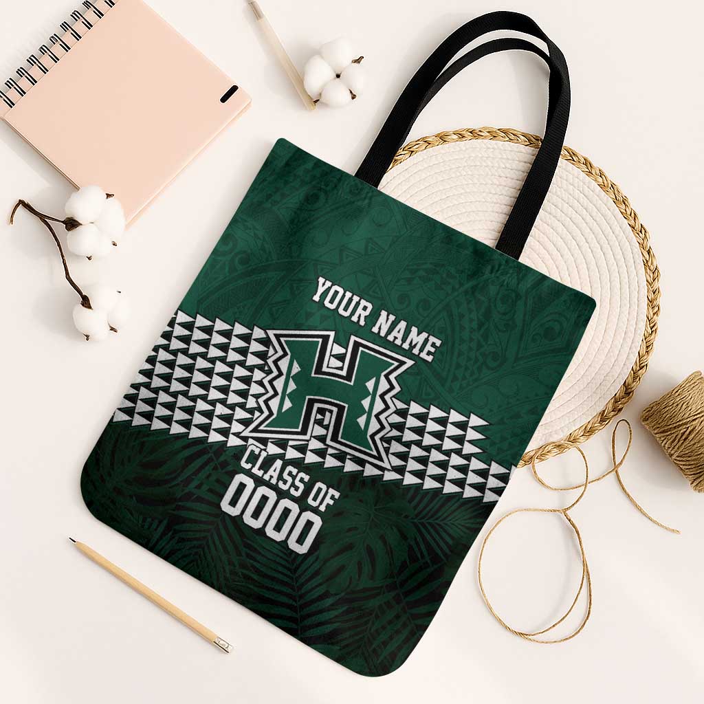Hawaii Rainbow Warriors Alumni Custom Tote Bag Kanaka Arrows Tropical Vibes LT7 Black Strap One Size Green - Polynesian Pride