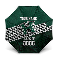 Hawaii Rainbow Warriors Alumni Custom Umbrella Kanaka Arrows Tropical Vibes LT7 One Size Folded 11.42 inch Opened Diameter 37.4 inch Green - Polynesian Pride