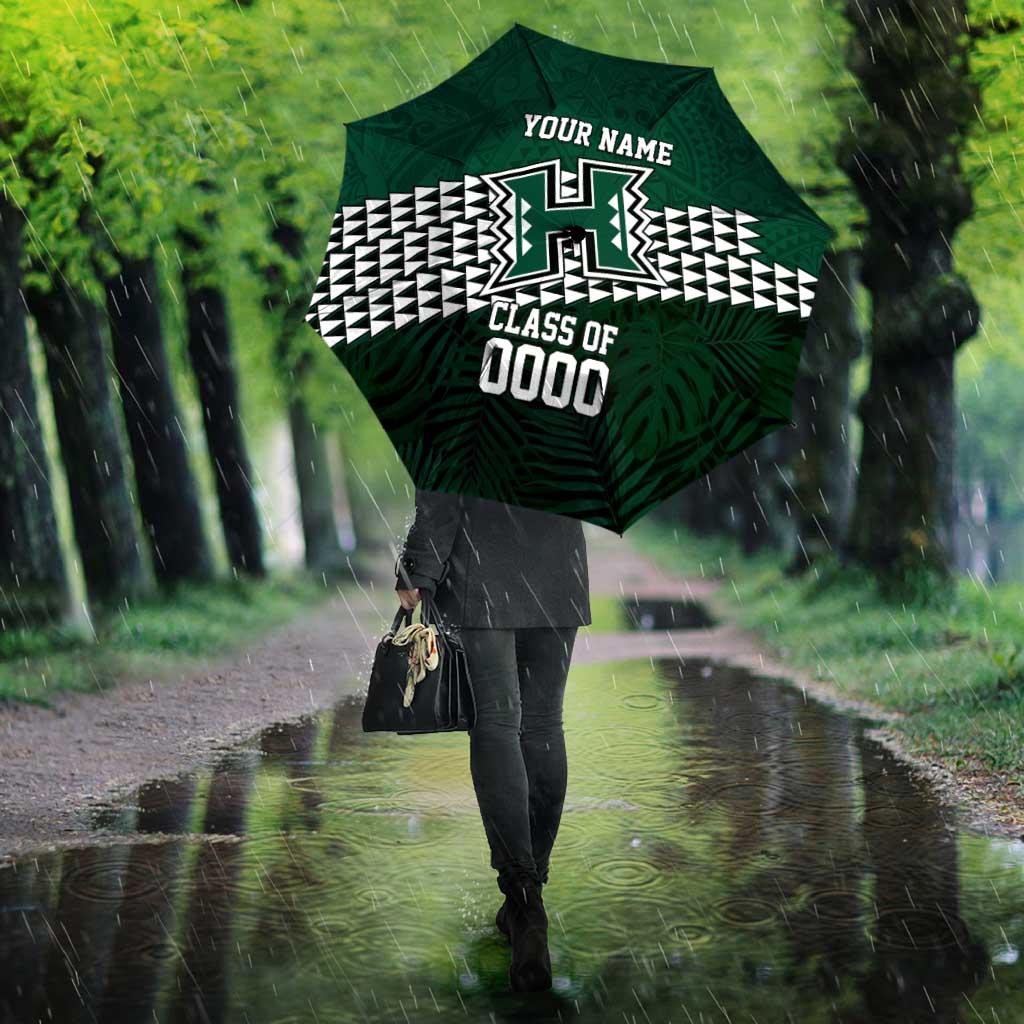 Hawaii Rainbow Warriors Alumni Custom Umbrella Kanaka Arrows Tropical Vibes LT7 - Polynesian Pride