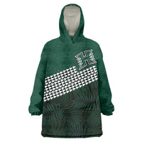 Hawaii Rainbow Warriors Alumni Custom Wearable Blanket Hoodie Kanaka Arrows Tropical Vibes LT7 One Size Green - Polynesian Pride
