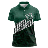 Hawaii Rainbow Warriors Alumni Custom Women Polo Shirt Kanaka Arrows Tropical Vibes LT7 Female Green - Polynesian Pride