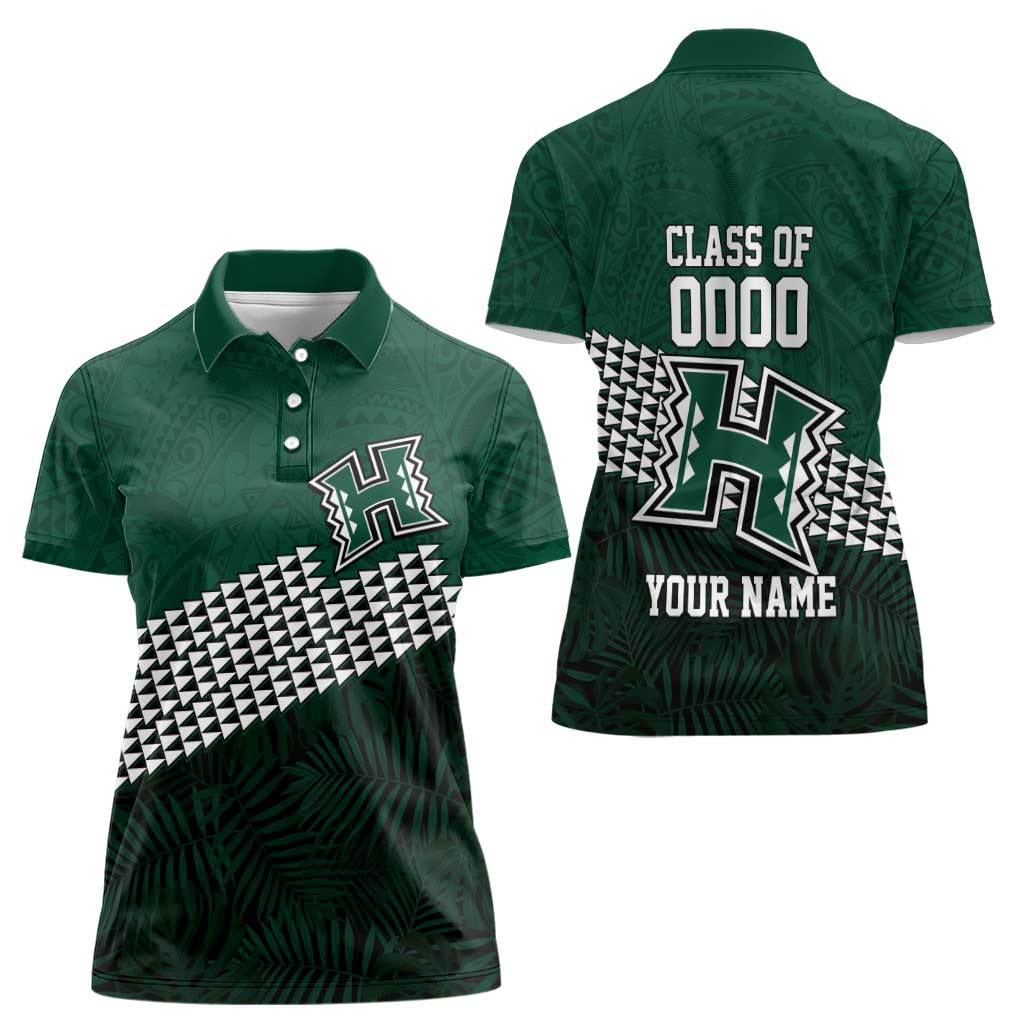 Hawaii Rainbow Warriors Alumni Custom Women Polo Shirt Kanaka Arrows Tropical Vibes LT7 - Polynesian Pride