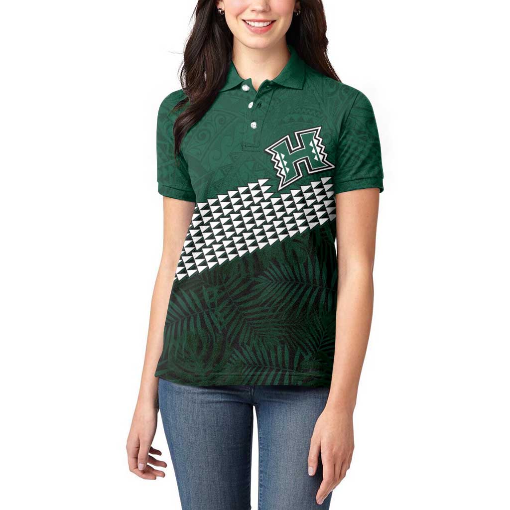 Hawaii Rainbow Warriors Alumni Custom Women Polo Shirt Kanaka Arrows Tropical Vibes LT7 - Polynesian Pride