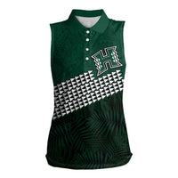 Hawaii Rainbow Warriors Alumni Custom Women Sleeveless Polo Shirt Kanaka Arrows Tropical Vibes LT7 Female Green - Polynesian Pride
