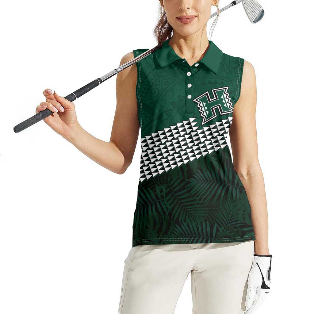 Hawaii Rainbow Warriors Alumni Custom Women Sleeveless Polo Shirt Kanaka Arrows Tropical Vibes LT7 - Polynesian Pride